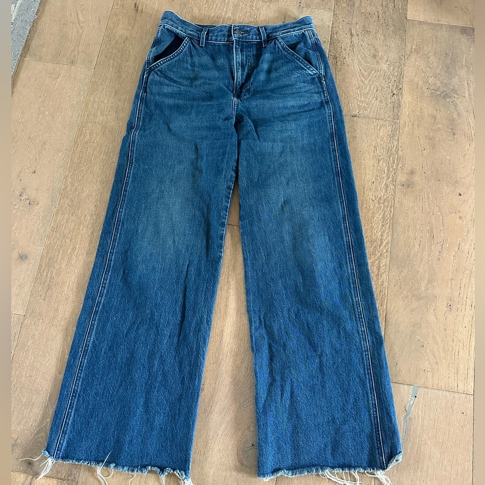 Veronica Beard Taylor relaxed  Wide-Leg High rise Jeans in Indigo